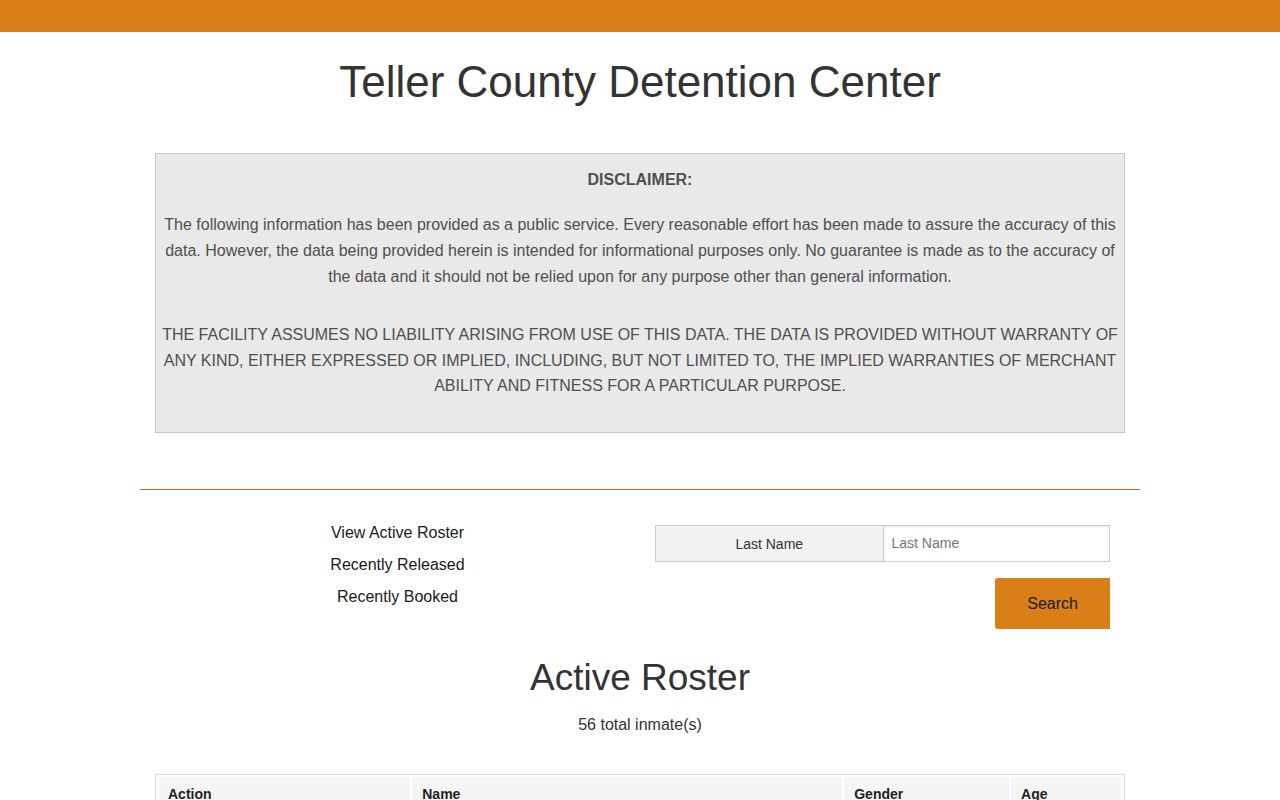 Teller County active jail roster and busted mugshot search