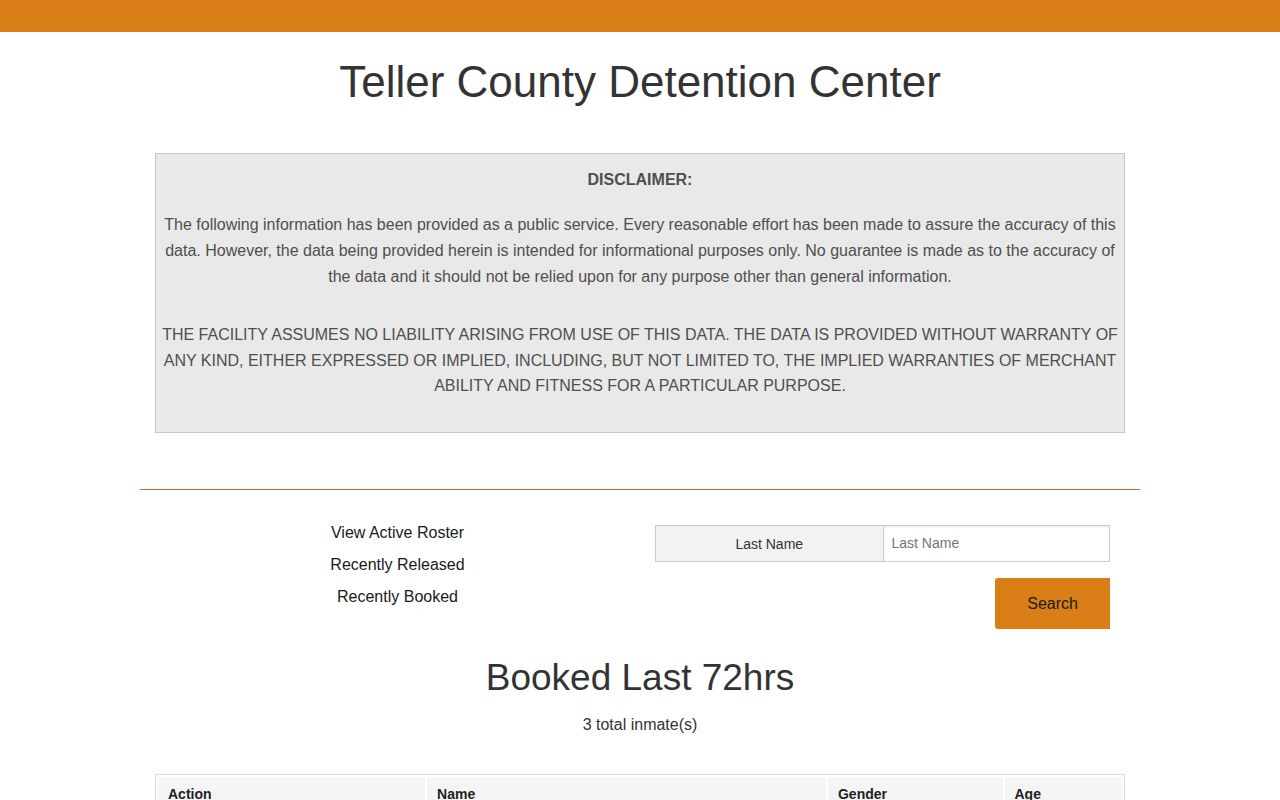 Teller County booked last 72 hours arrest feed