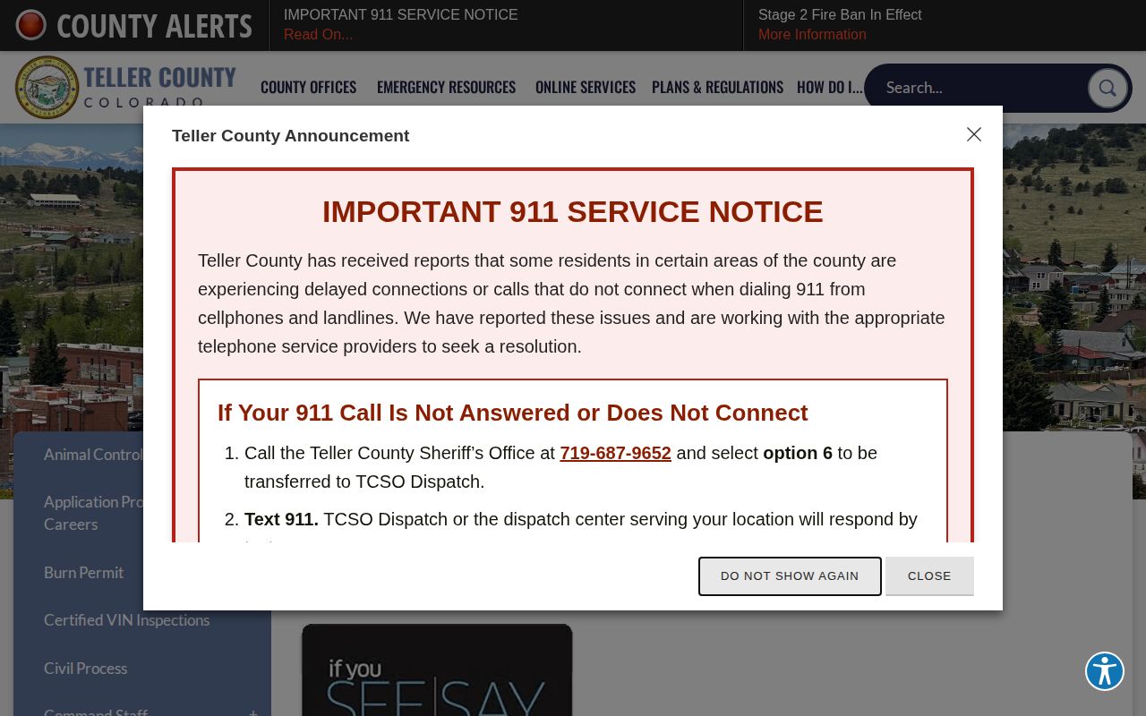 Teller County Sheriff's Office wanted tip and crime-report form